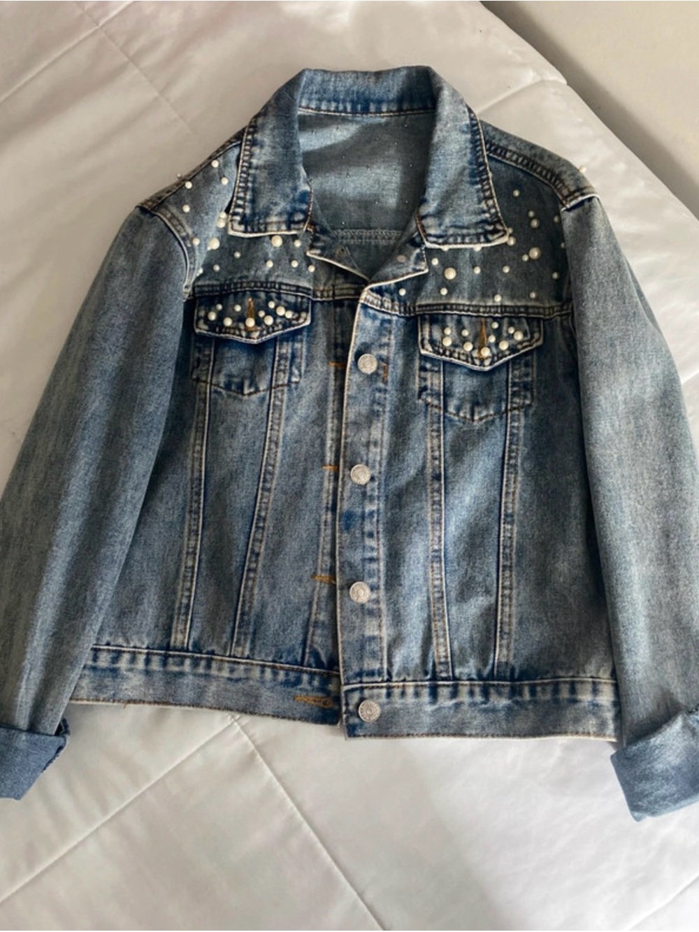 Pearl Light Blue Denim Jacket - Women